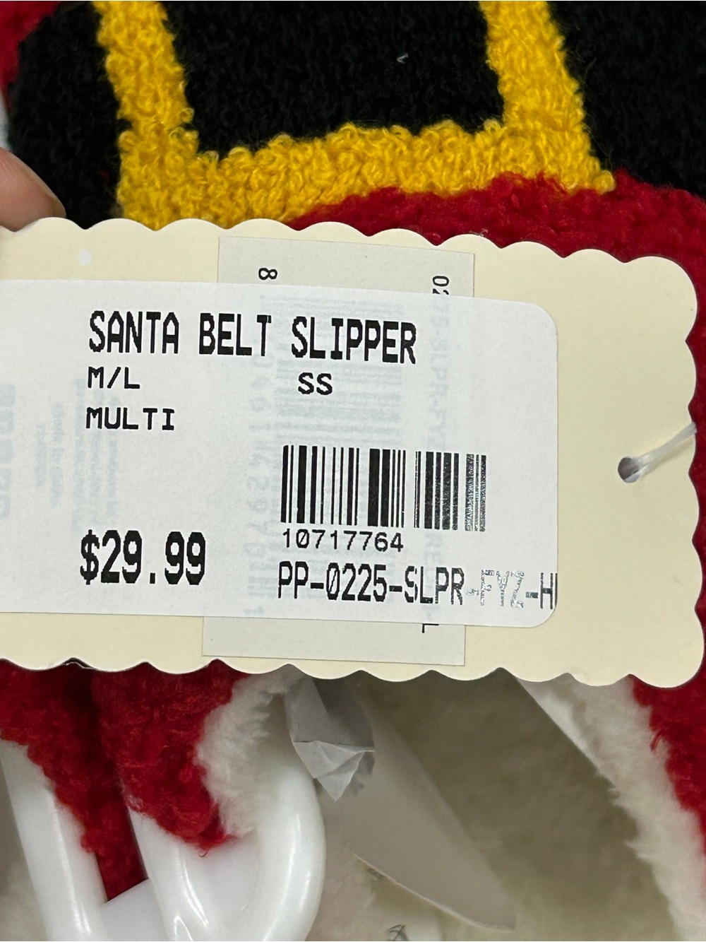 Simply Southern M/L Santa Belt Fuzzy Holiday Slippers NWT - Picture 6 of 7